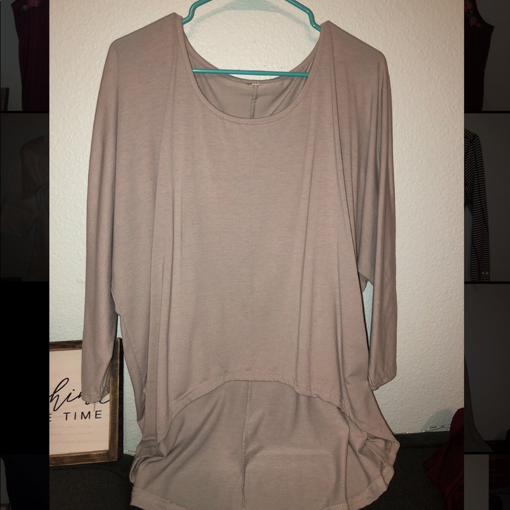 3/4 sleeve high low (oversized m)
